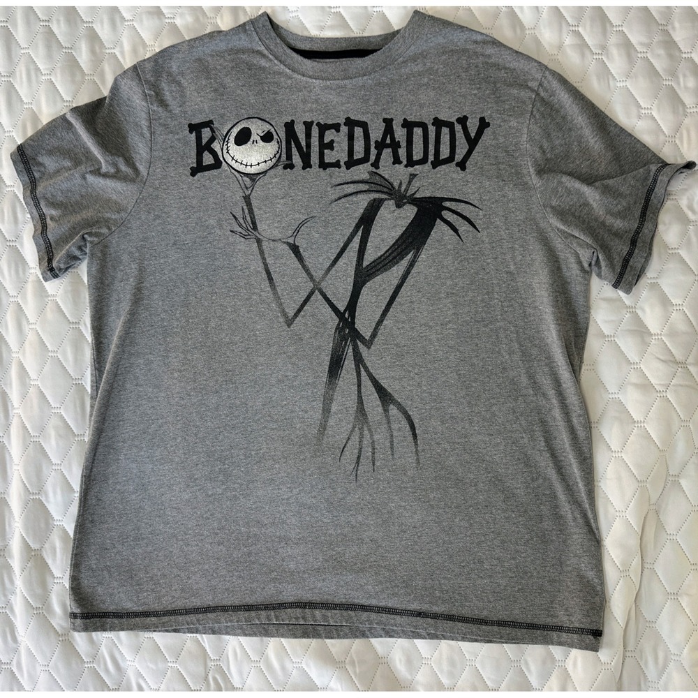 Disney Parks Bone Daddy Jack Skellington T-Shirt Mens XL Gray Graphic